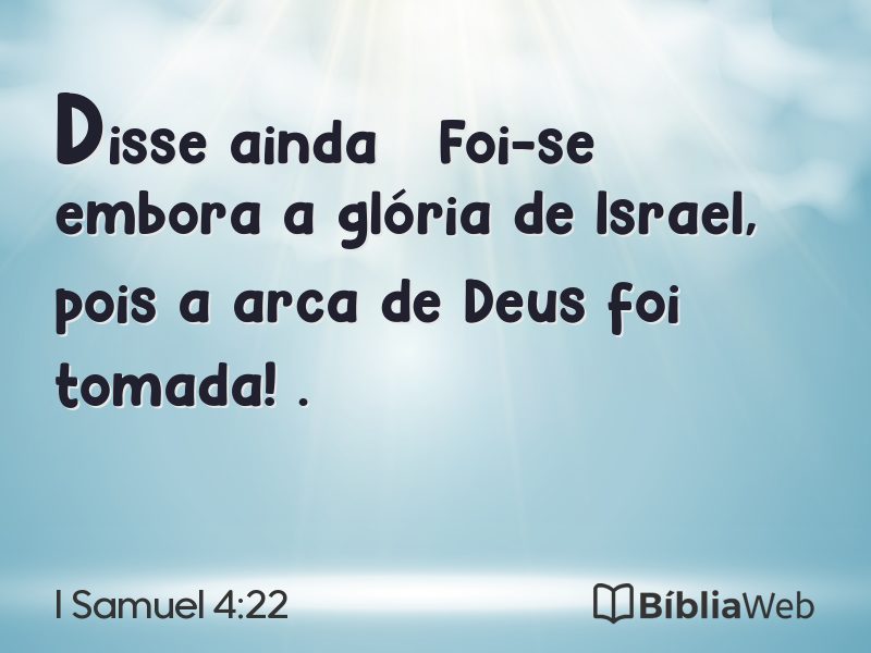 I Samuel 4:22 em imagem para compartilhar