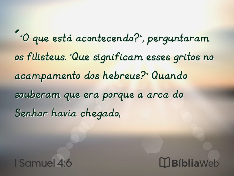 I Samuel 4:6 em imagem para compartilhar