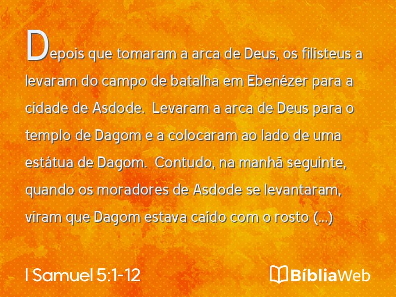 I Samuel 5:1-12 em imagem para compartilhar