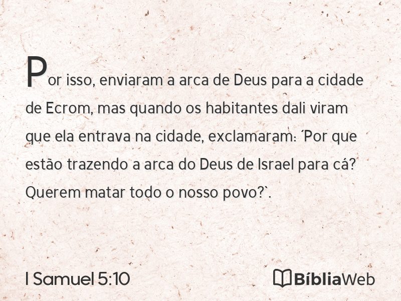 I Samuel 5:10 em imagem para compartilhar