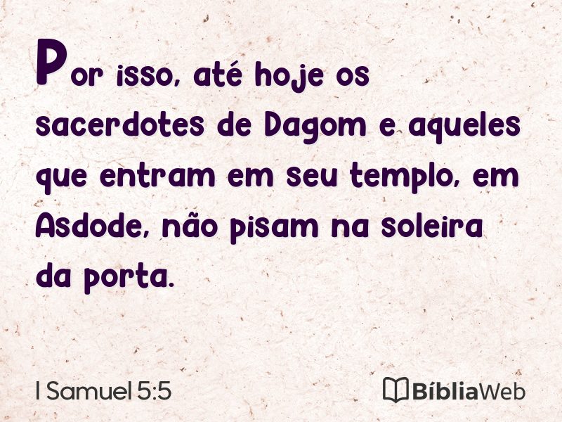 I Samuel 5:5 em imagem para compartilhar