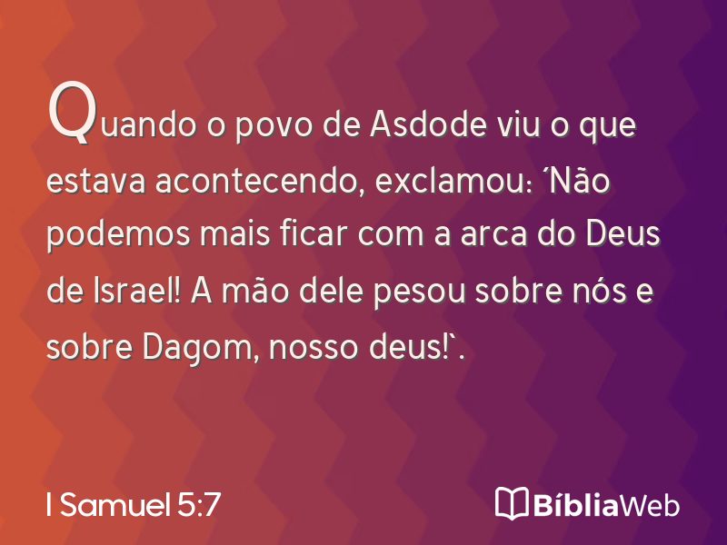 I Samuel 5:7 em imagem para compartilhar