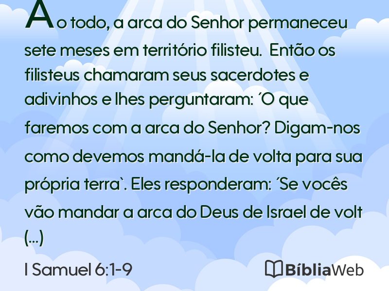I Samuel 6:1-9 em imagem para compartilhar