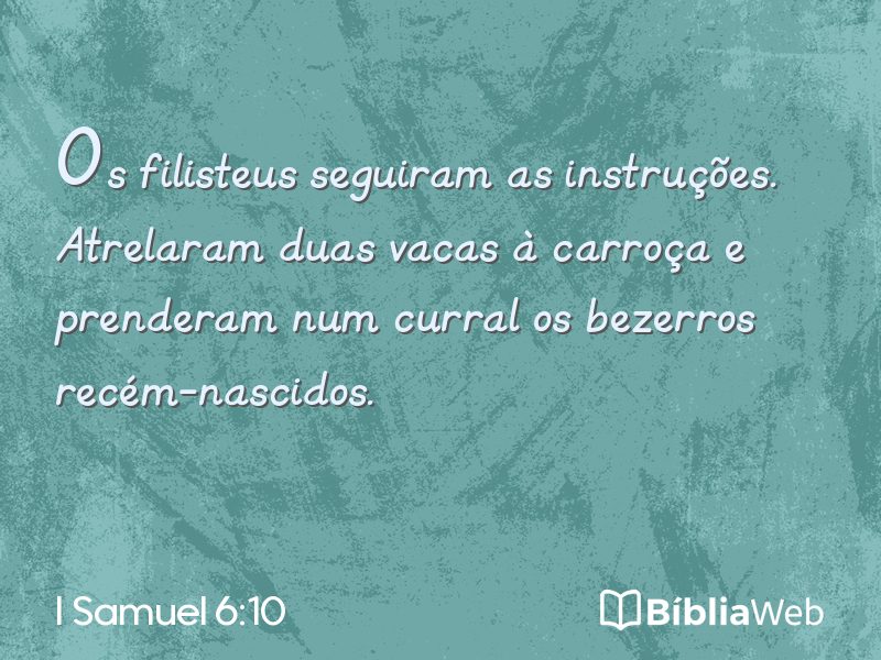 I Samuel 6:10 em imagem para compartilhar