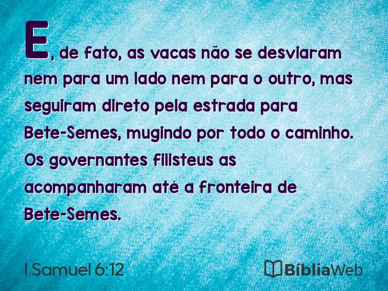 I Samuel 6:12 em imagem para compartilhar