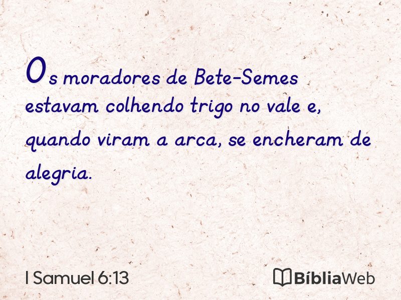 I Samuel 6:13 em imagem para compartilhar