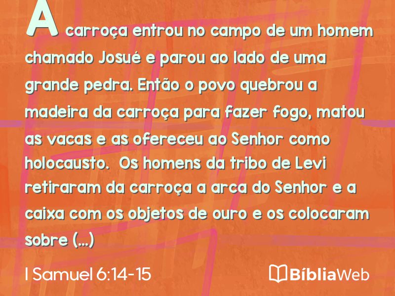 I Samuel 6:14-15 em imagem para compartilhar