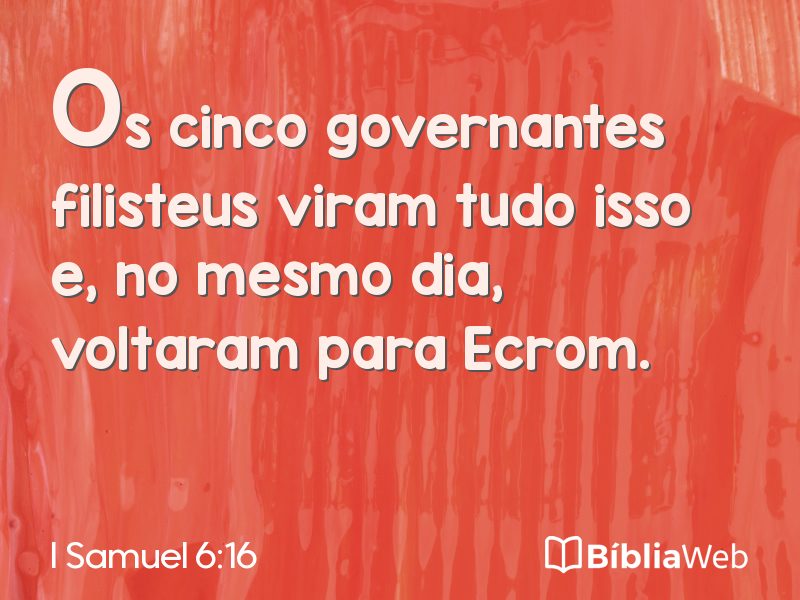 I Samuel 6:16 em imagem para compartilhar