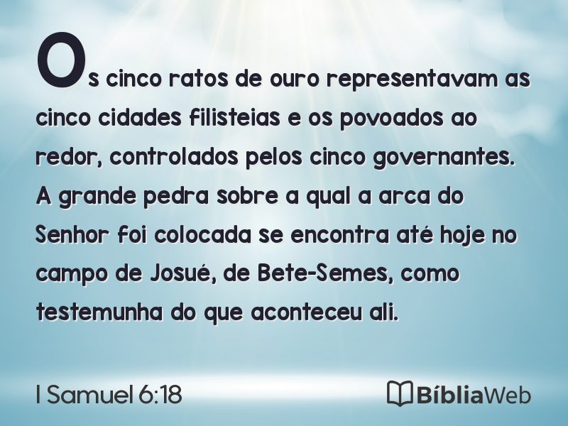 I Samuel 6:18 em imagem para compartilhar