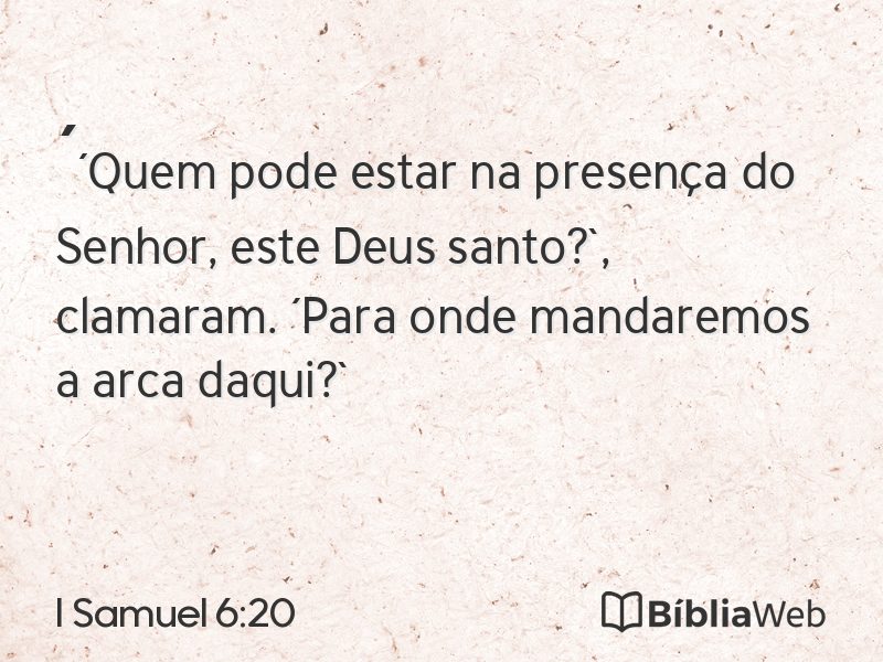 I Samuel 6:20 em imagem para compartilhar