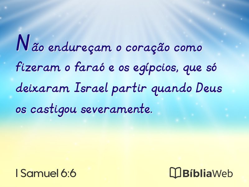 I Samuel 6:6 em imagem para compartilhar