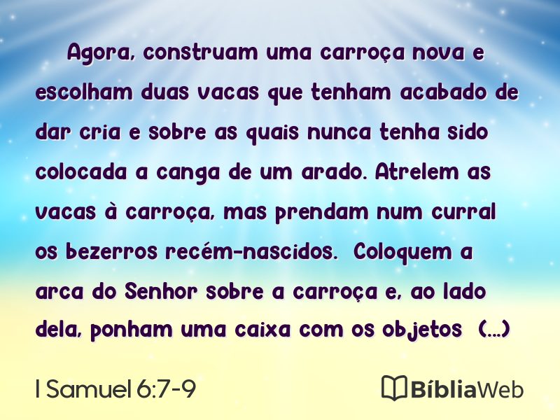 I Samuel 6:7-9 em imagem para compartilhar