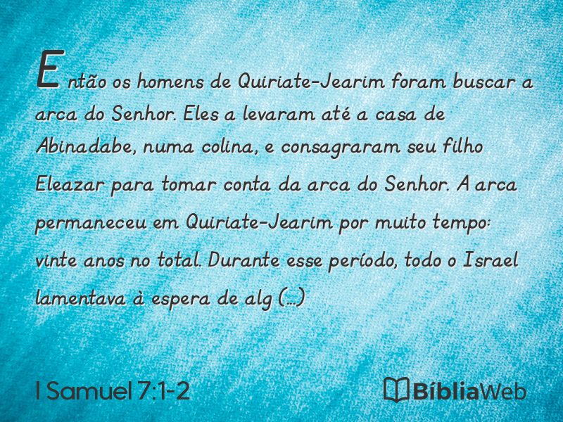 I Samuel 7:1-2 em imagem para compartilhar