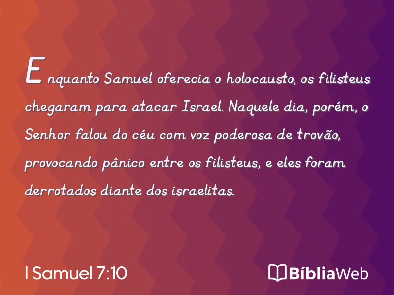 I Samuel 7:10 em imagem para compartilhar