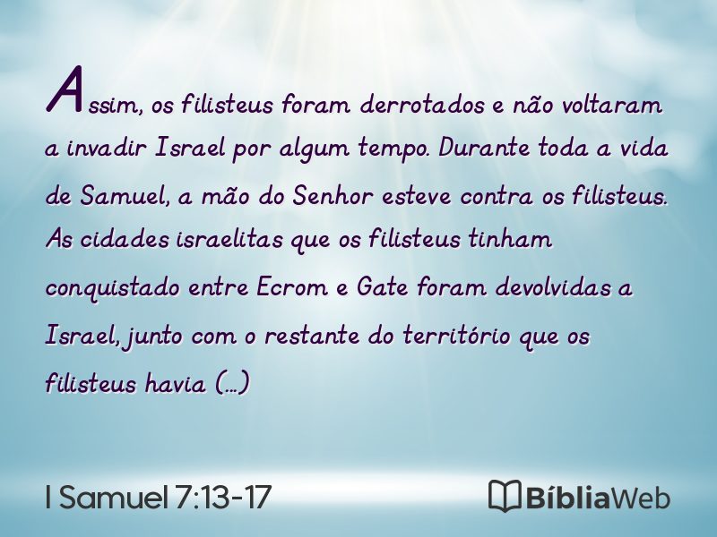 I Samuel 7:13-17 em imagem para compartilhar
