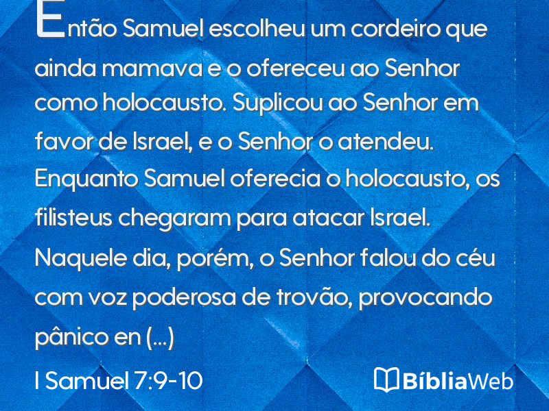 I Samuel 7:9-10 em imagem para compartilhar