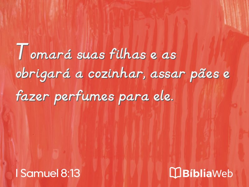 I Samuel 8:13 em imagem para compartilhar