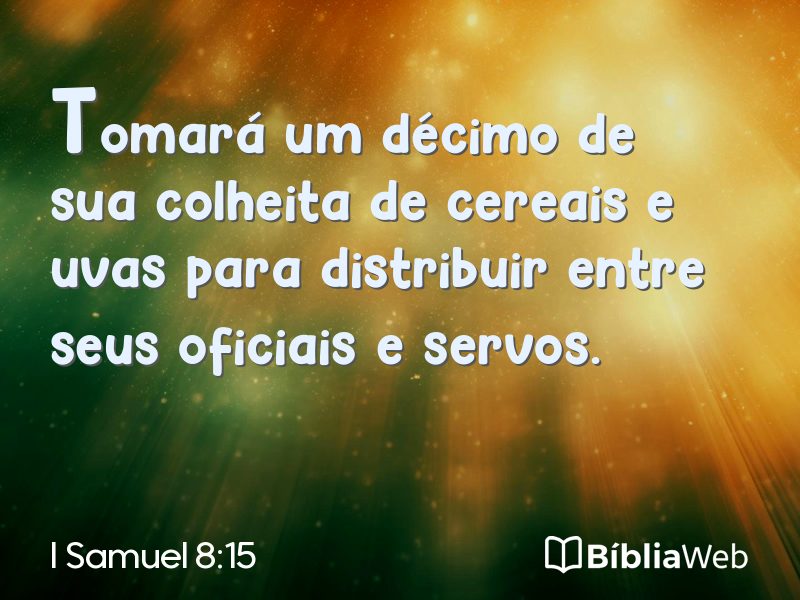 I Samuel 8:15 em imagem para compartilhar
