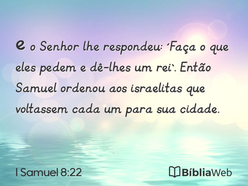 I Samuel 8:22 em imagem para compartilhar
