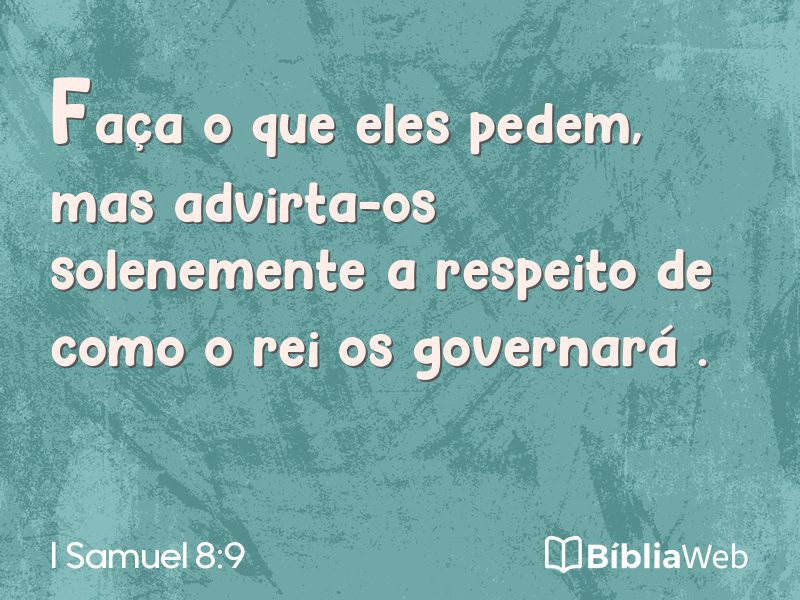 I Samuel 8:9 em imagem para compartilhar