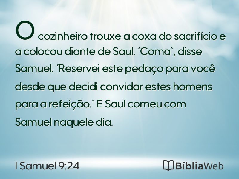 I Samuel 9:24 em imagem para compartilhar