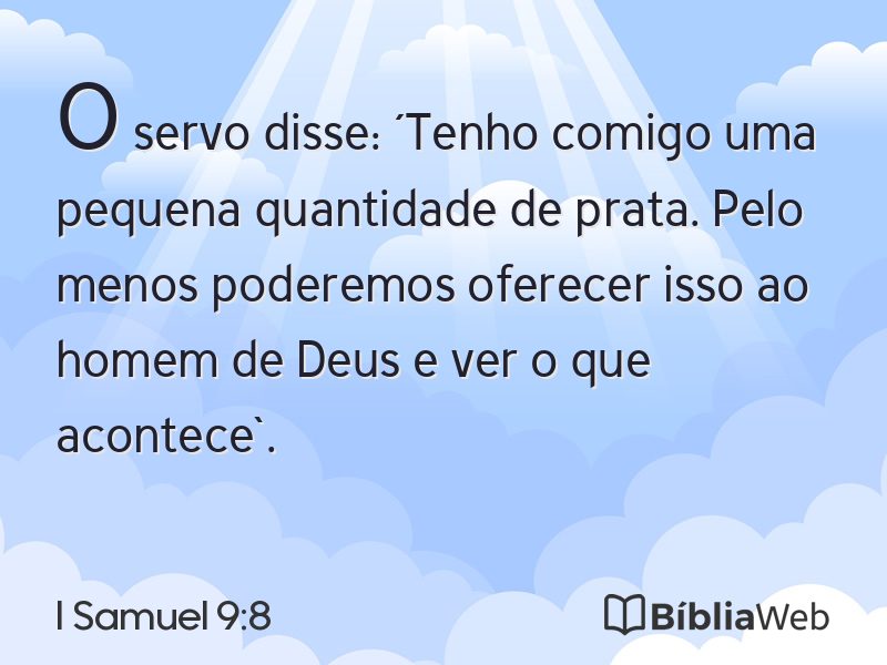 I Samuel 9:8 em imagem para compartilhar