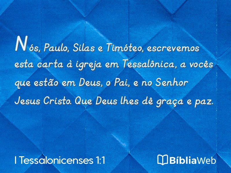 I Tessalonicenses 1:1 em imagem para compartilhar