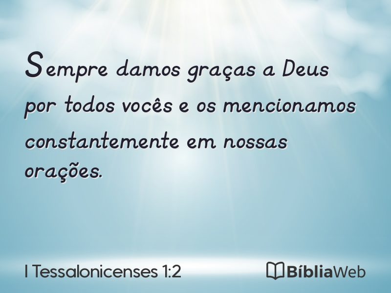 I Tessalonicenses 1:2 em imagem para compartilhar