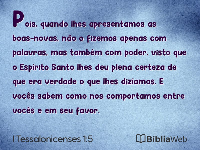 I Tessalonicenses 1:5 em imagem para compartilhar