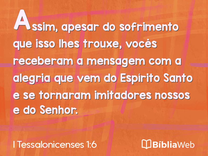 I Tessalonicenses 1:6 em imagem para compartilhar