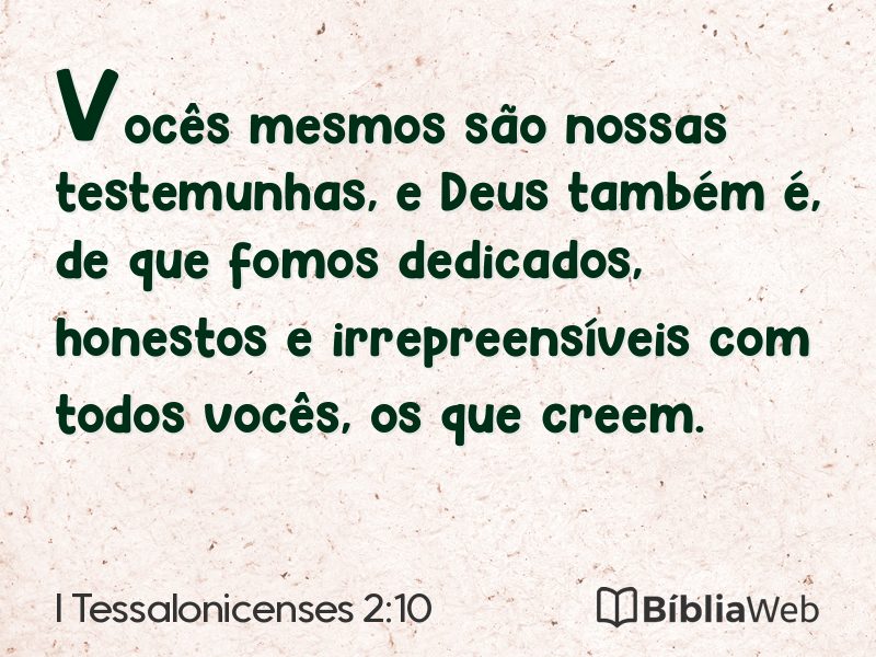 I Tessalonicenses 2:10 em imagem para compartilhar
