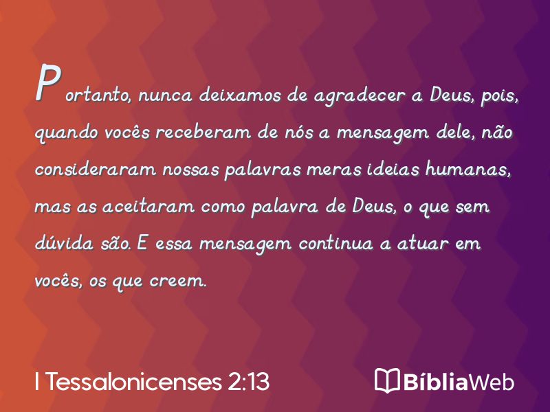 I Tessalonicenses 2:13 em imagem para compartilhar