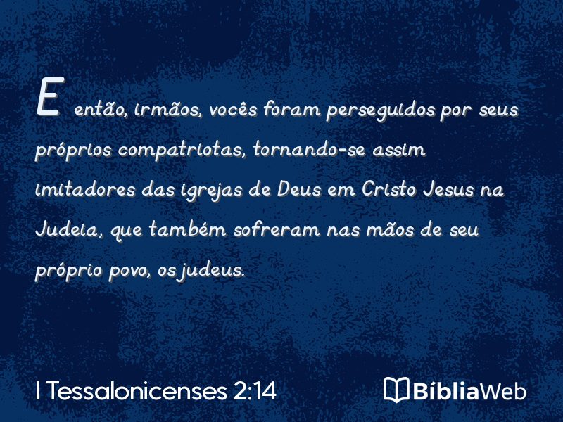 I Tessalonicenses 2:14 em imagem para compartilhar