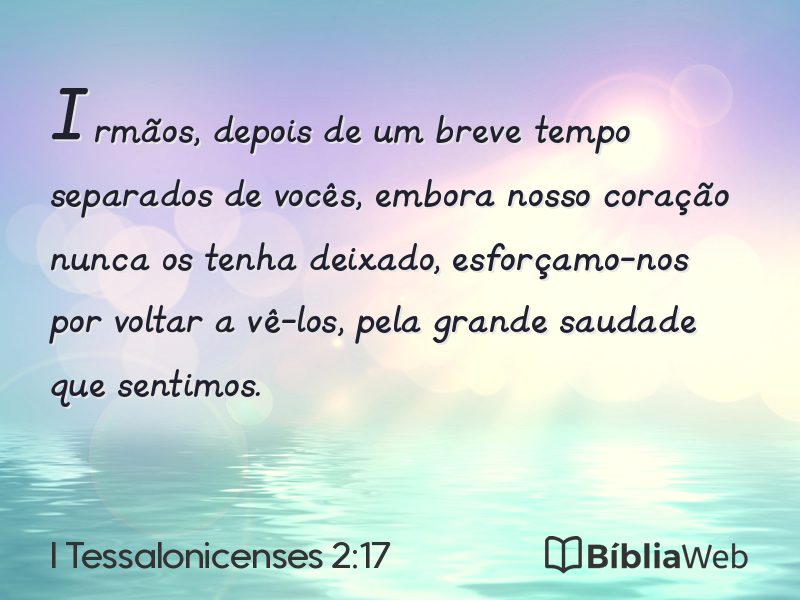 I Tessalonicenses 2:17 em imagem para compartilhar