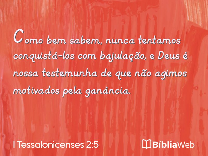 I Tessalonicenses 2:5 em imagem para compartilhar