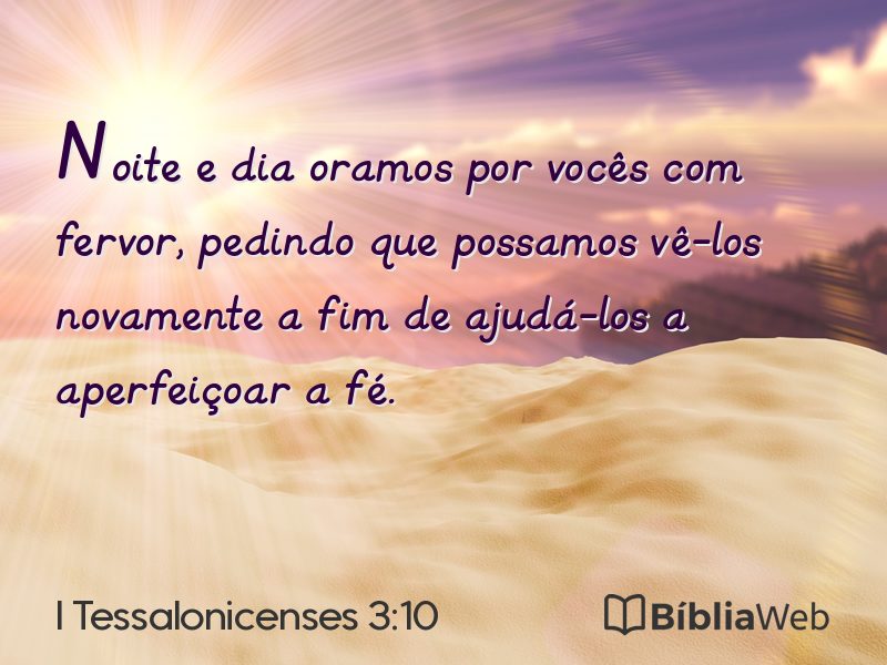 I Tessalonicenses 3:10 em imagem para compartilhar