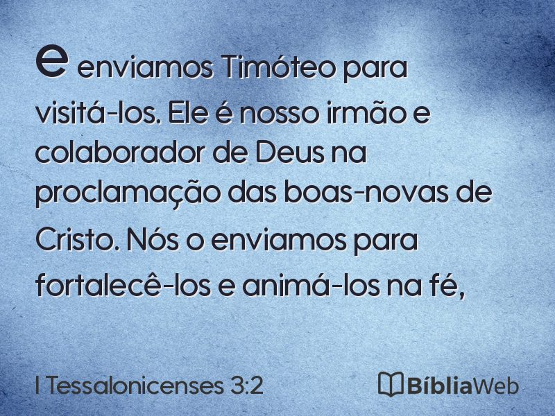 I Tessalonicenses 3:2 em imagem para compartilhar