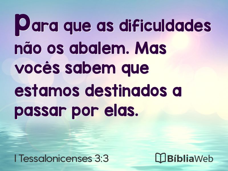 I Tessalonicenses 3:3 em imagem para compartilhar