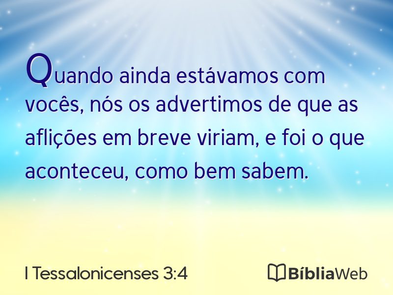 I Tessalonicenses 3:4 em imagem para compartilhar
