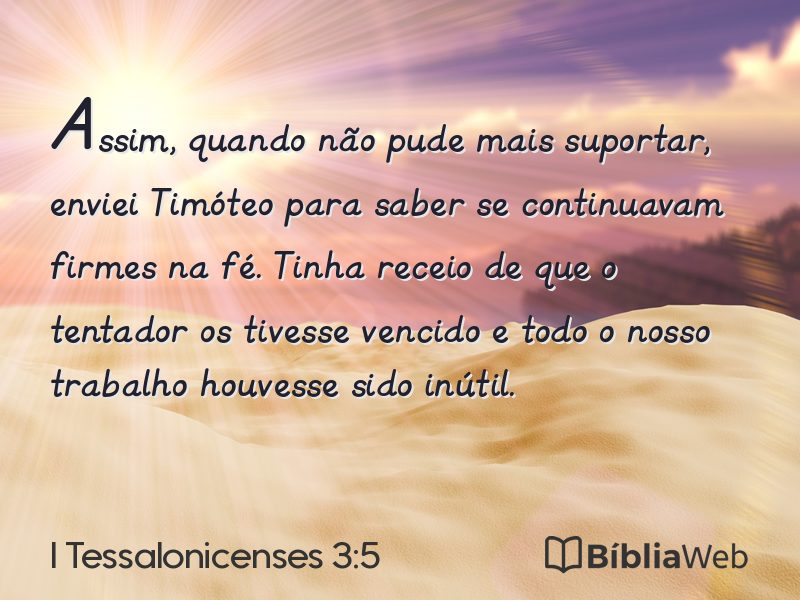 I Tessalonicenses 3:5 em imagem para compartilhar