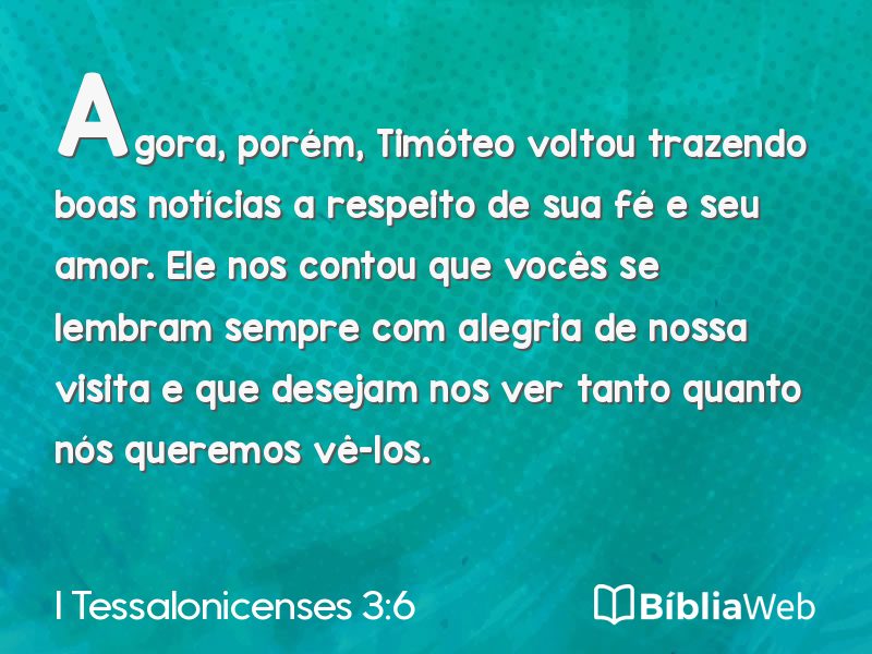 I Tessalonicenses 3:6 em imagem para compartilhar