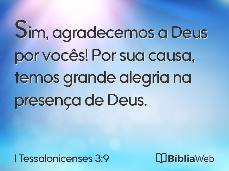 I Tessalonicenses 3:9 em imagem para compartilhar