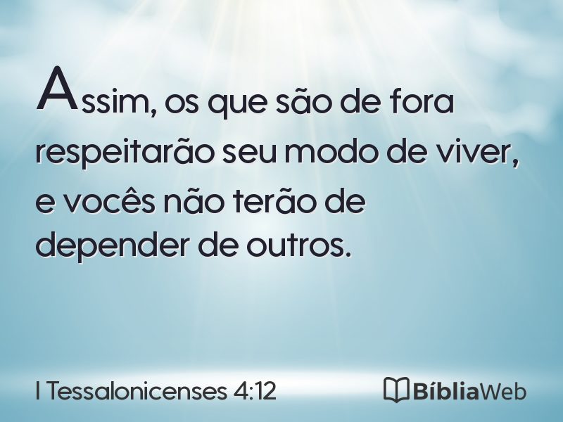 I Tessalonicenses 4:12 em imagem para compartilhar