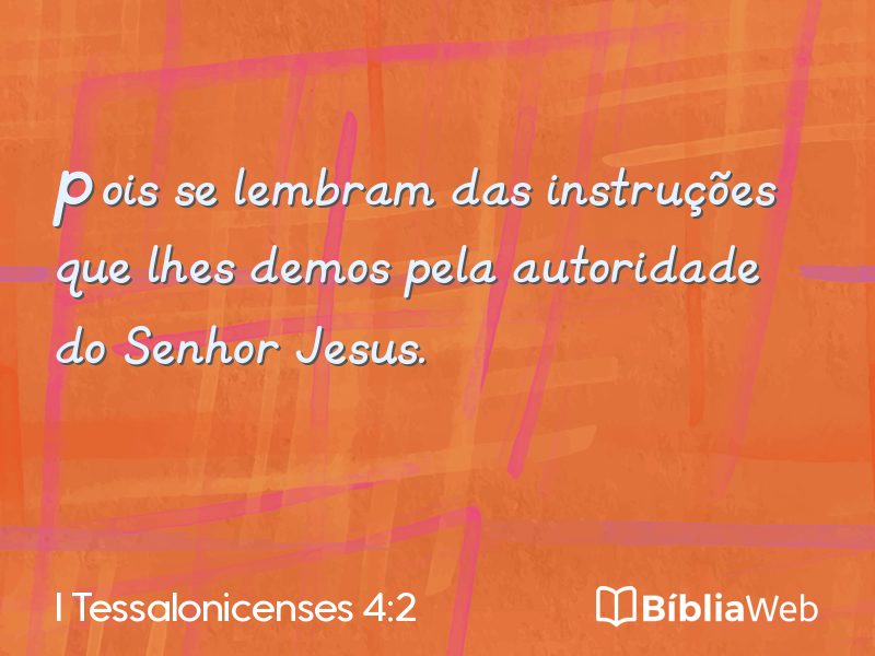 I Tessalonicenses 4:2 em imagem para compartilhar