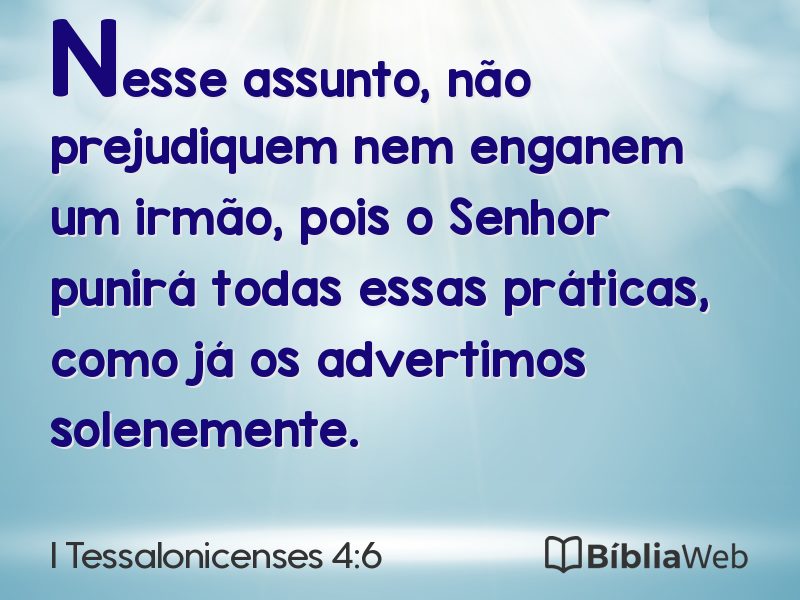 I Tessalonicenses 4:6 em imagem para compartilhar