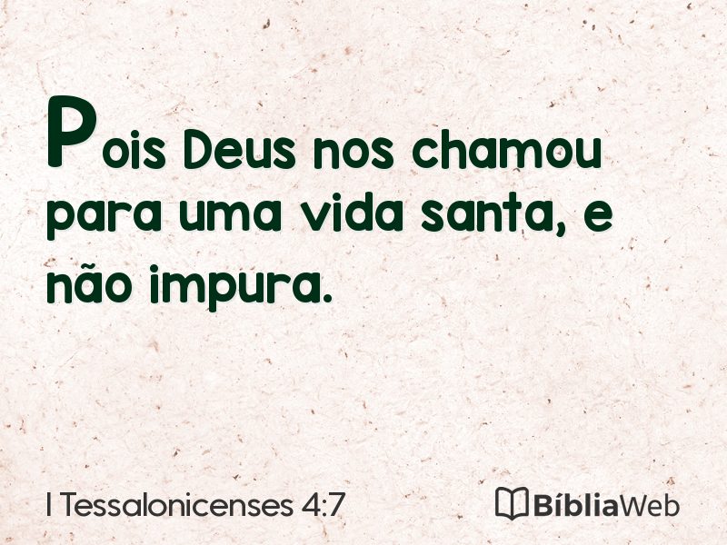I Tessalonicenses 4:7 em imagem para compartilhar