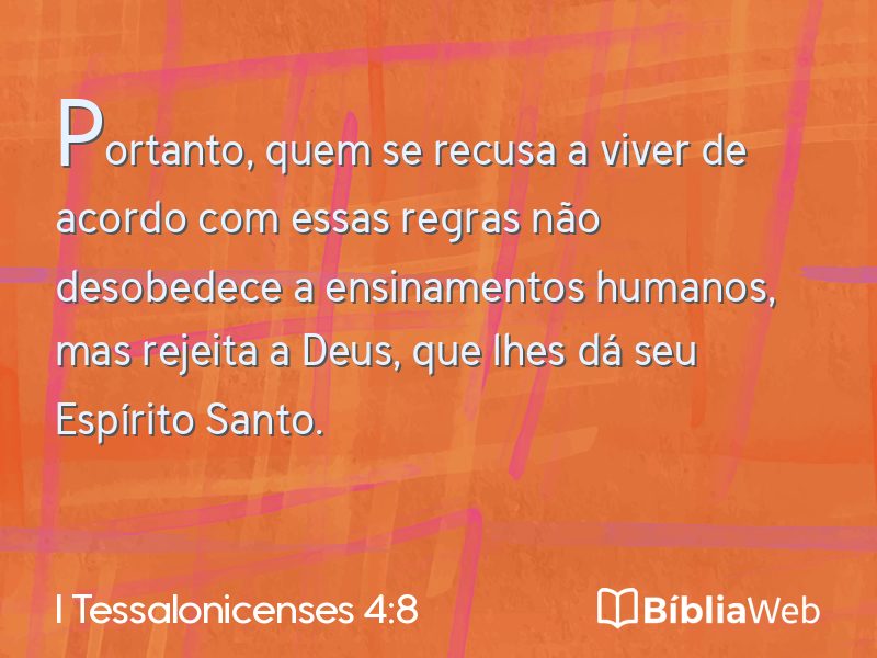 I Tessalonicenses 4:8 em imagem para compartilhar