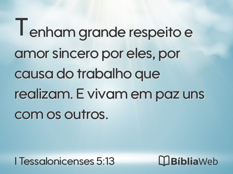 I Tessalonicenses 5:13 em imagem para compartilhar