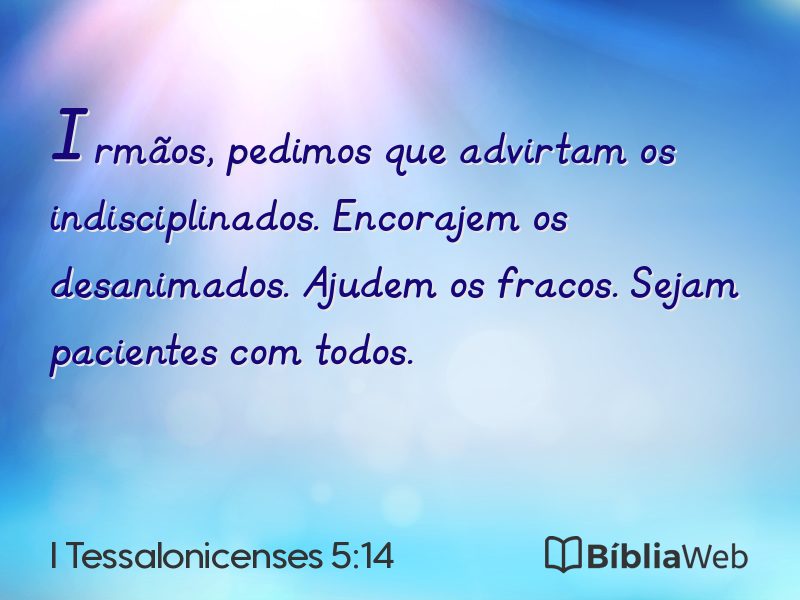 I Tessalonicenses 5:14 em imagem para compartilhar