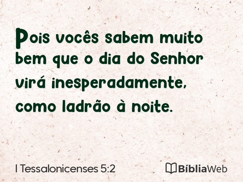 I Tessalonicenses 5:2 em imagem para compartilhar